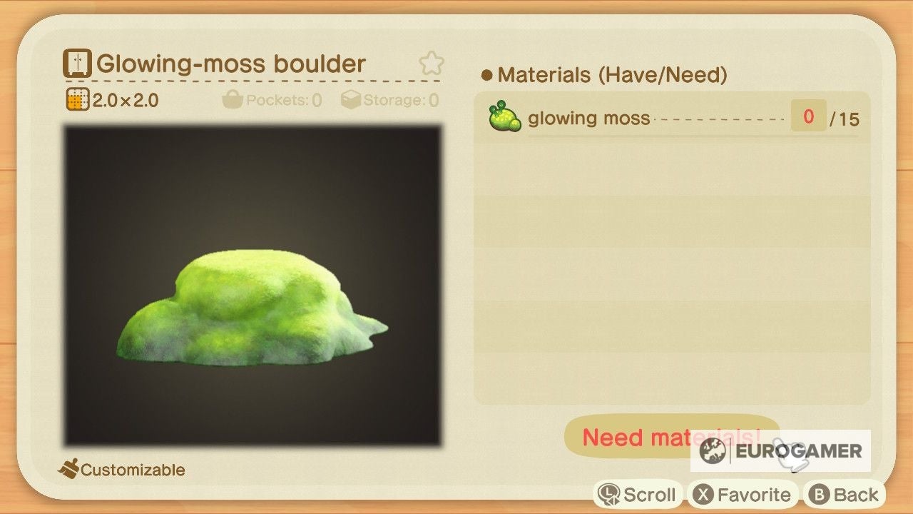 Animal Crossing Glowing Moss and Vines How to get and use glowing moss